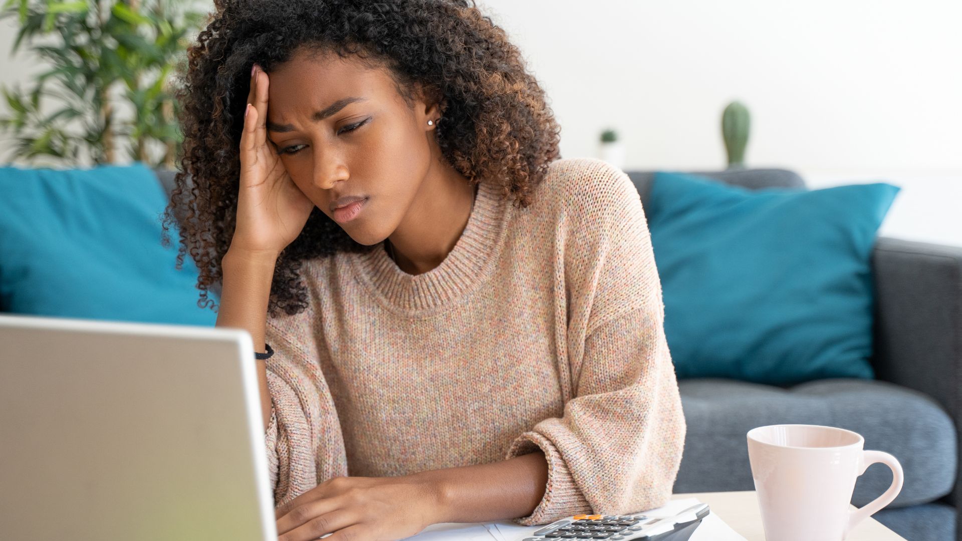 black student having difficulty focusing